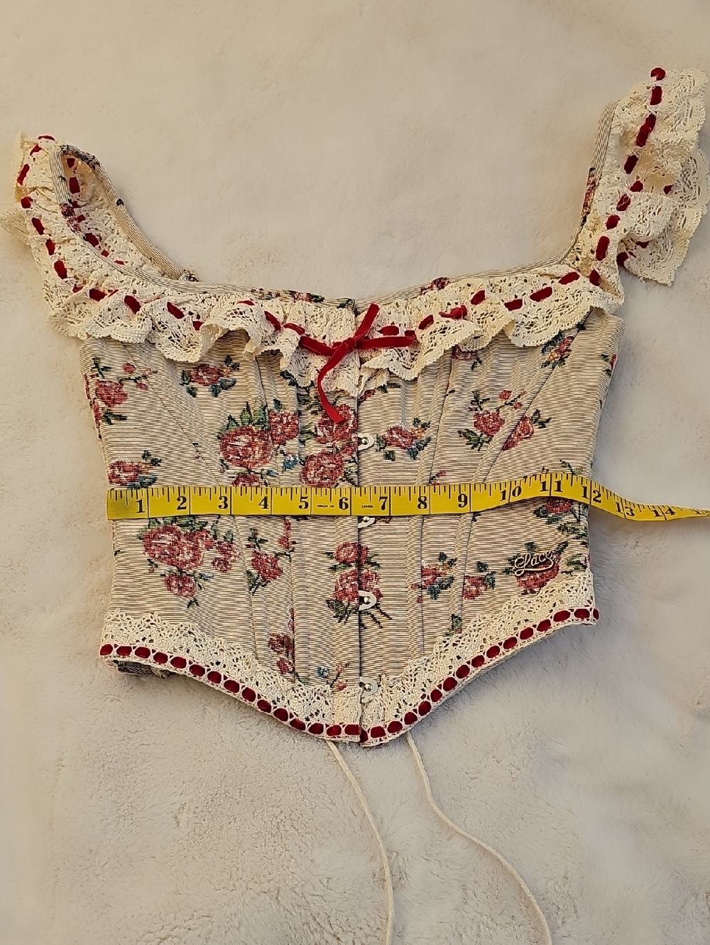 Lace Made Rosey Cottage Corset Size Small - Picture 5 of 10